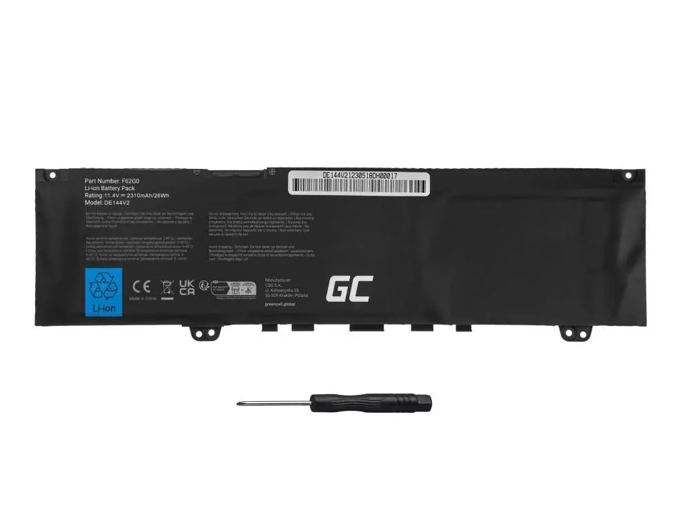 Батерия за лаптоп GREEN CELL, Dell Inspiron 13 5370 7370 7373 7380 7386, Dell Vostro 5370 11.4V 2310mAh - image 2