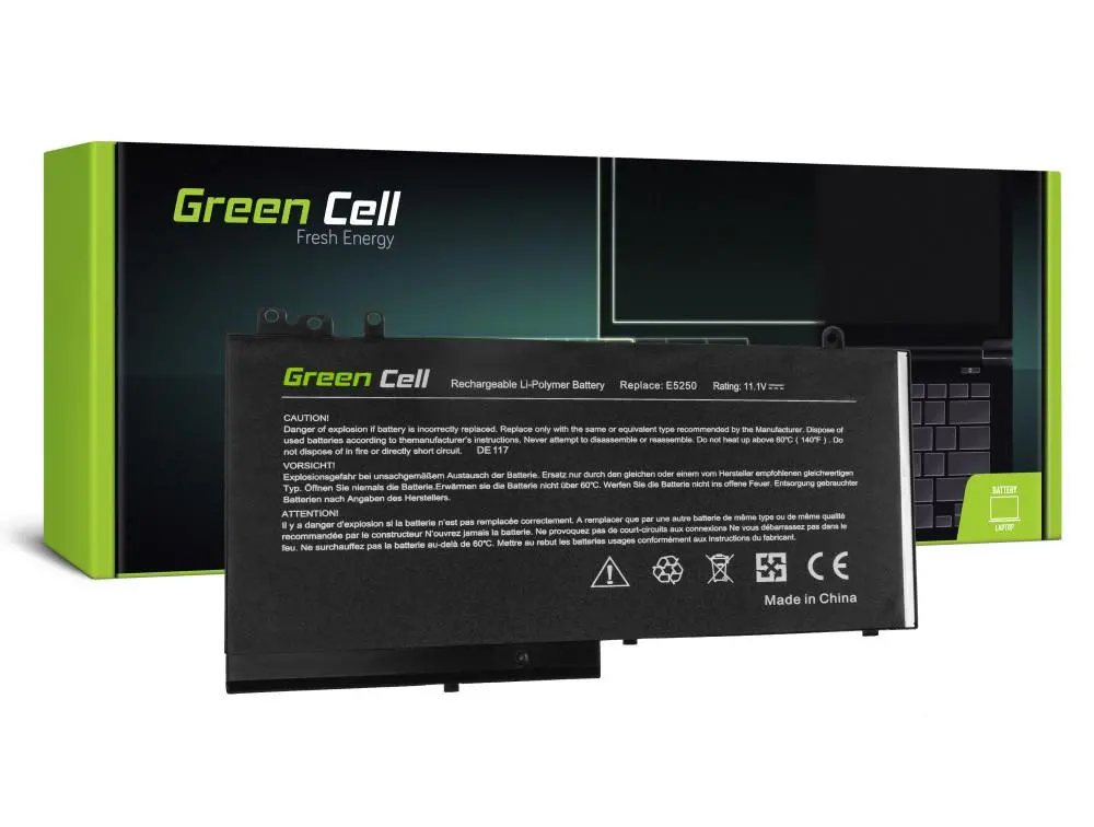 Батерия за лаптоп GREEN CELL, Dell Latitude 12 5250 E5250 14 E5450 15 E5550 11 3150 3160 RYXXH 11,1V 2900mAh