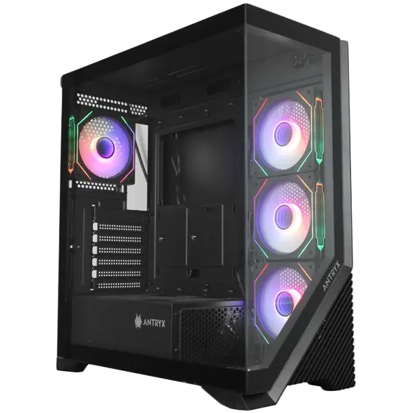 Κουτί υπολογιστή FC-AR17A-ARGB, 7 υποδοχές, 1 x Type C, 2 X USB 3.0, 4 x ARGB, τηλεχειριστήριο, Χωρίς τροφοδοτικό, Μαύρο