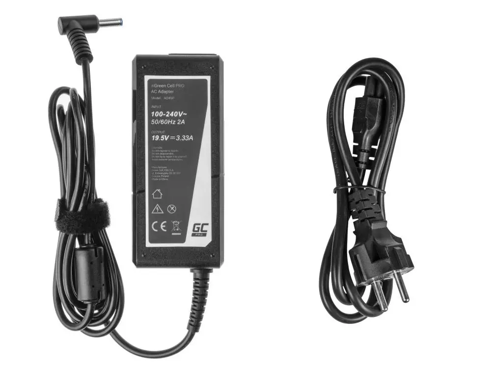 Захранване за лаптоп GREEN CELL, HP PRO Charger / AC Adapter 19.5V 3.33A 65W for HP 250 G2 G3 G4 G5 15-R 15-R100NW 15-R101NW 15-R104NW 15-R233NW 4,5mm- 3,0mm - image 2