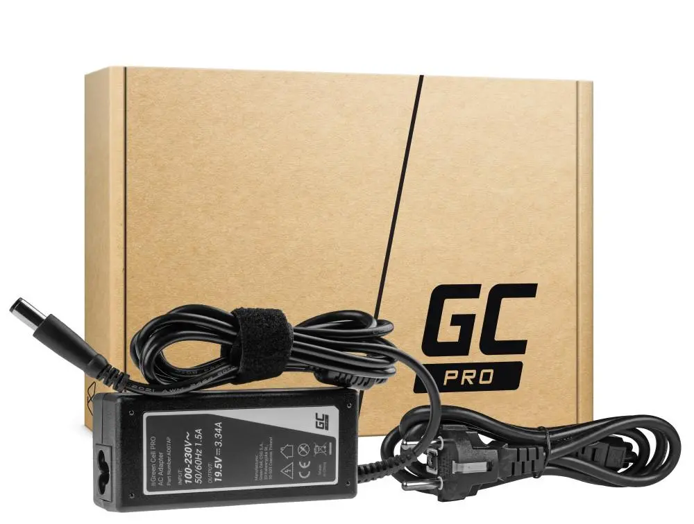 Захранване за лаптоп GREEN CELL, AC Adapter за DELL PRO Charger / AC Adapter 19.5V 3.34A 65W for Dell Latitude E6330 E6410 E6430 E6530 E7440 Inspiron 15 5558 15R N5110