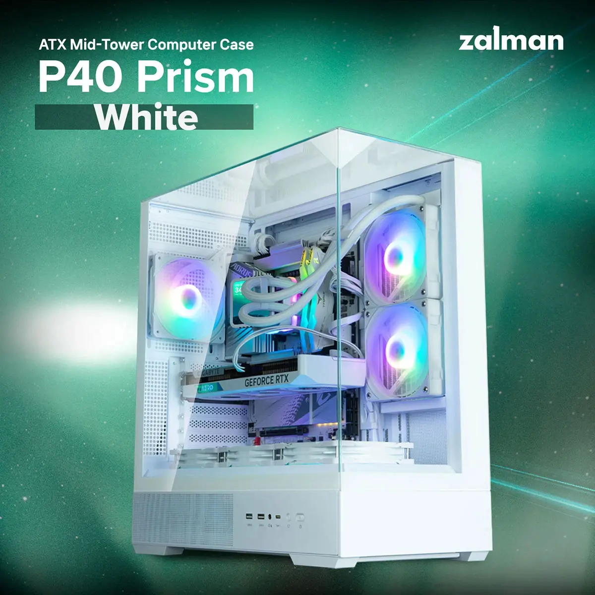 Zalman кутия Case ATX - P40 Prism White - image 30