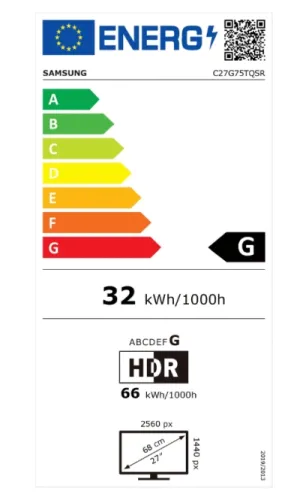 Монитор, Samsung 27G75, 26.9" Curved VA QLED, 1000R, 240 Hz, 1 ms GTG, 2560x1440, 350 cd/m2, 2500:1 Contrast, Mega DCR, Black Equalizer, FreeSync Premium Pro, G-Sync, Eye Saver Mode, Flicker Free, 2xDisplay Port 1.2, HDMI 2.0, 2xUSB 3.0, Headphone, Black - image 8