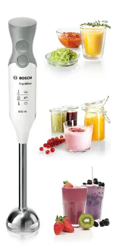 Blender vertical, Bosch MSM66110, Blender, ErgoMixx, 600 W, Inclus vas transparent, Alb - 5