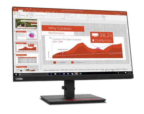 Монитор, Lenovo ThinkVision T24i-2L 23.8", IPS, 6 ms, 250 cd/m2, 1000:1, 1920x1080, Tilt, Swivel, Pivot, Height Adjust Stand, HDMI, DP, VGA, 4 x USB - image 1