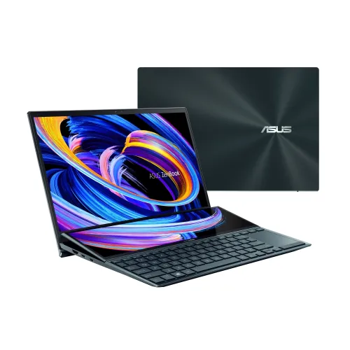 Лаптоп, Asus ZenBook Duo 14 UX482EA-EVO-WB713R ,Screen Pad Plus, Intel Core i7-1165G7 2.8 GHz (12M Cache, up to 4.7 GHz), 400 nits, 1W,14" IPS FHD (1920x1080) Touch AG, 16GB LPDDR4X on board, PCIEG3x2 1TB SSD,Wi-Fi 6 TPM, Win 10 Pro 64 bit, Sleeve, Stylus, Illum