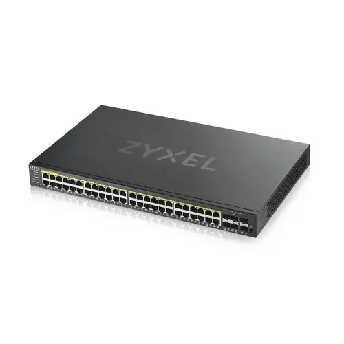 Комутатор, ZyXEL GS1920-48HPv2, 50 Port Smart Managed PoE Switch 44x Gigabit Copper PoE and 4x Gigabit dual pers., hybrid mode, standalone or NebulaFlex Cloud, 375 Watt PoE - image 3