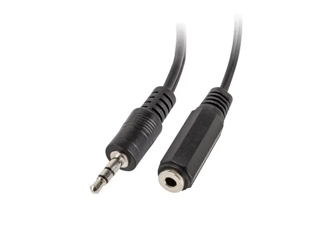 Cablu, Lanberg adaptor jack stereo (T) -> jack stereo (M) X2 10cm, negru