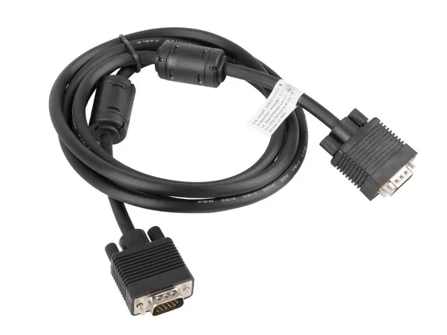Кабел, Lanberg VGA M/M cable 1.8m dual-shielded, 2x ferrite, black - image 1
