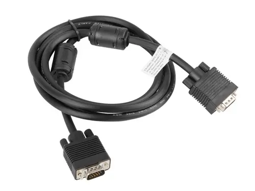 Кабел, Lanberg VGA M/M cable 1.8m dual-shielded, 2x ferrite, black - image 1