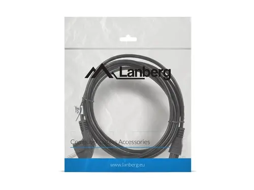 Кабел, Lanberg CEE 7/7 (MICKEY) -> IEC 320 C5 power cord 3m VDE, black - image 3