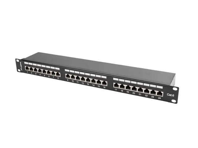 Пач панел, Lanberg patch panel 24 port 1U CAT.6 shielded, black
