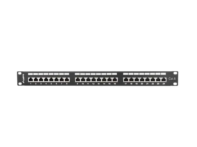 Пач панел, Lanberg patch panel 24 port 1U CAT.6 shielded, black - image 1