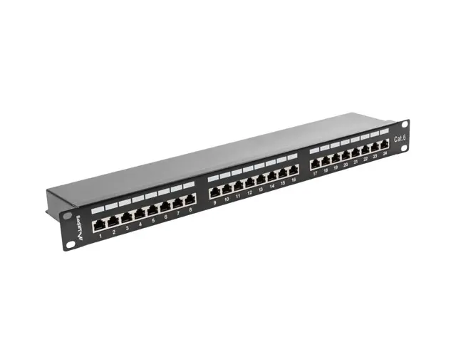 Пач панел, Lanberg patch panel 24 port 1U CAT.6 shielded, black - image 2
