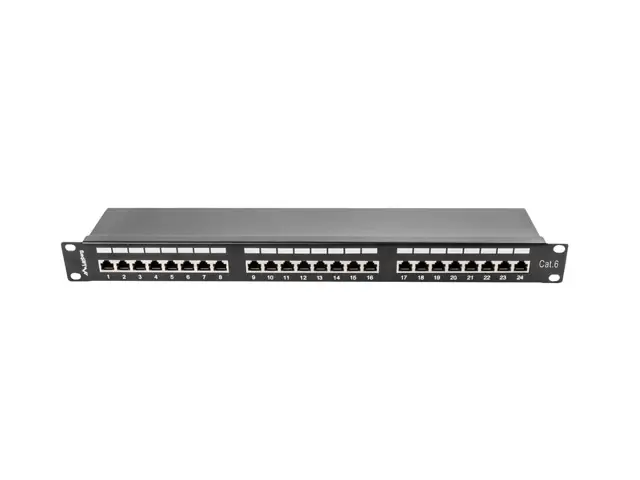 Пач панел, Lanberg patch panel 24 port 1U CAT.6 shielded, black - image 3