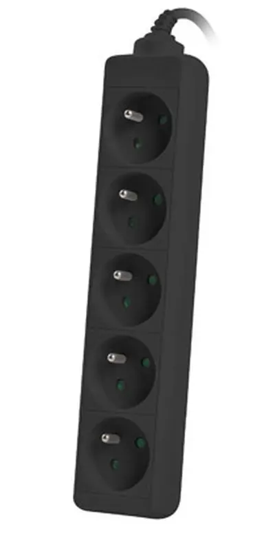 Разклонител, Lanberg power strip 1m, 5 sockets, for UPS system - image 1