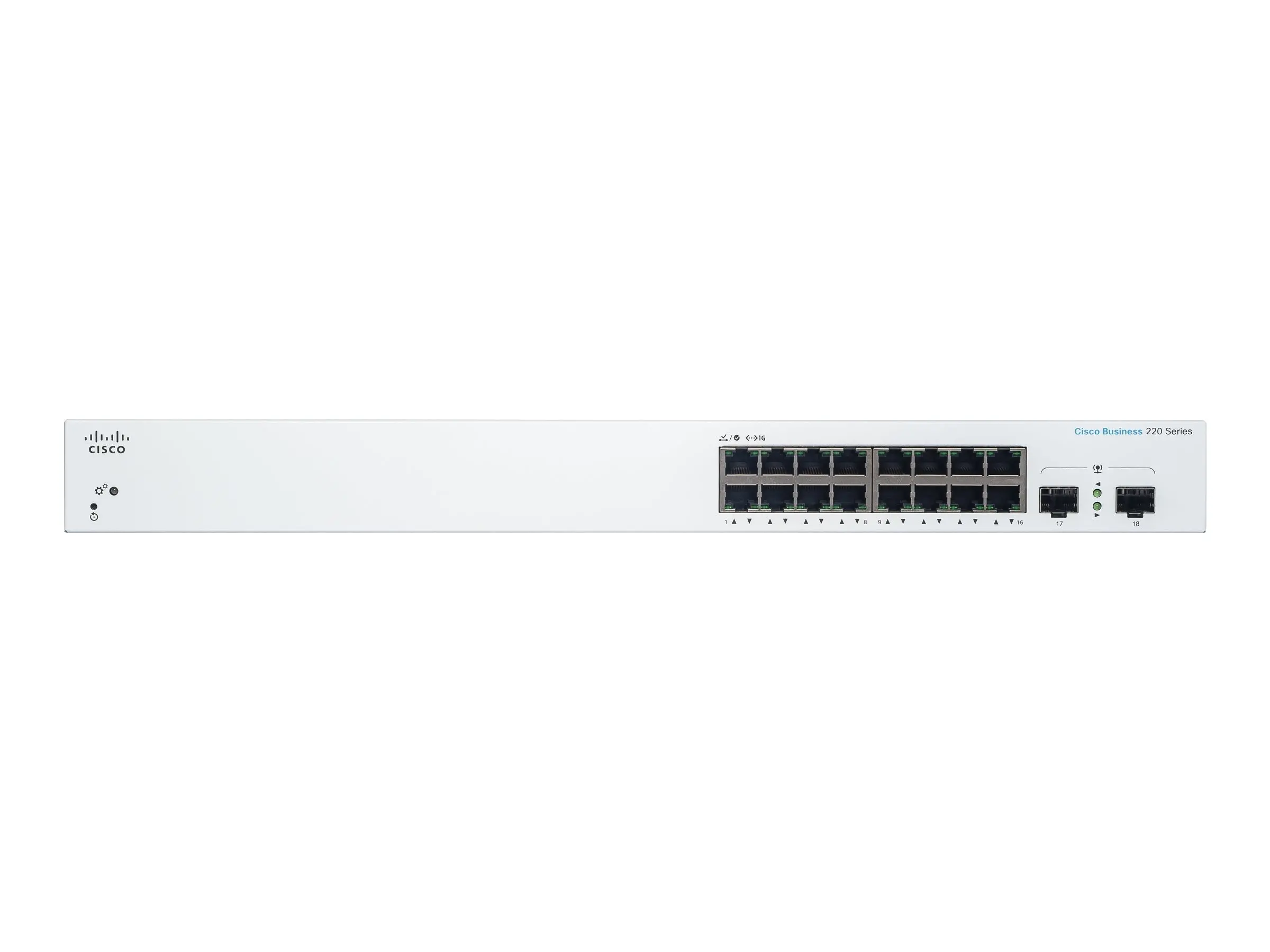 Комутатор, Cisco CBS220 Smart 16-port GE, 2x1G SFP