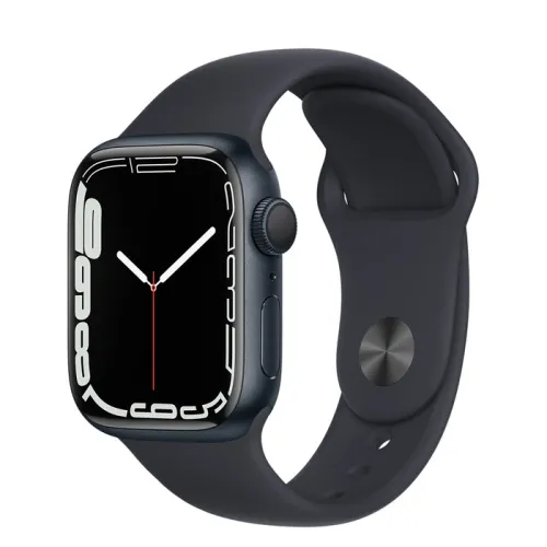 Часовник, Apple Watch Series 7 GPS, 41mm Midnight Aluminium Case with Midnight Sport Band - Regular
