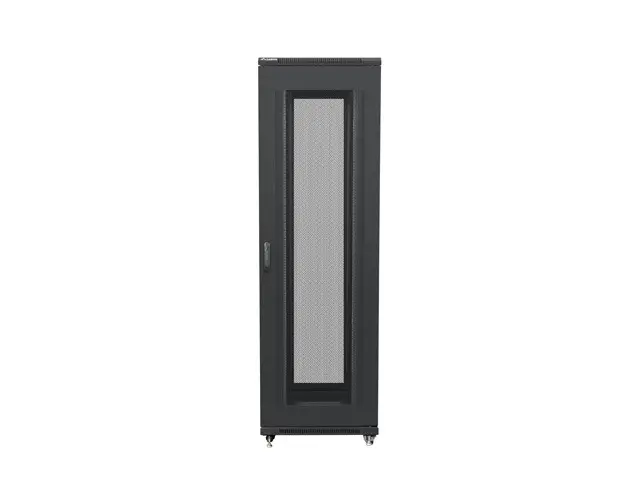 Cabinet de comunicații, Lanberg rack cabinet 19" de sine stătător 42U / 800x800 pentru autoasamblare (flat pack) cu ușă perforată, negru - image 1