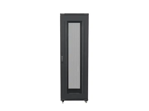Комуникационен шкаф, Lanberg rack cabinet 19" free-standing 42U / 800x800 self-assembly flat pack with mesh door, black - image 1