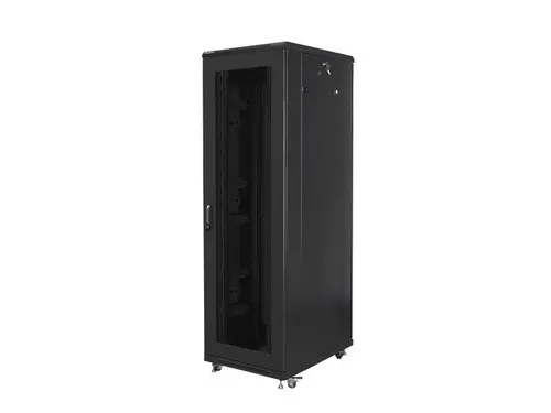 Cabinet de comunicații, Lanberg rack cabinet 19" de sine stătător 42U / 800x800 pentru autoasamblare (flat pack) cu ușă perforată, negru - 3