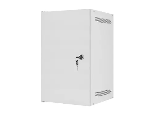 Cabinet de comunicații, Lanberg rack cabinet 10" montaj pe perete 9U / 280x310 pentru autoasamblare (flat pack) cu ușă metalică, gri - 3