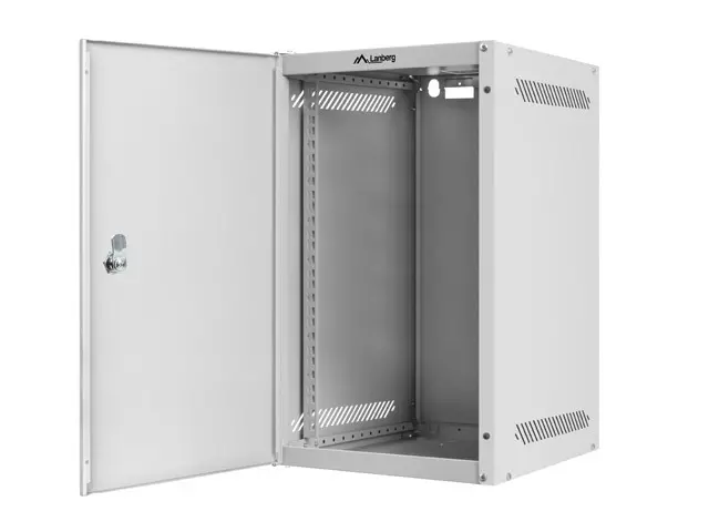 Комуникационен шкаф, Lanberg rack cabinet 10" wall-mount 9U / 280x310 self-assembly flat pack with metal door, grey - image 3