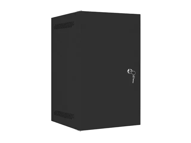 Комуникационен шкаф, Lanberg rack cabinet 10" wall-mount 9U / 280x310 self-assembly flat pack with metal door, black