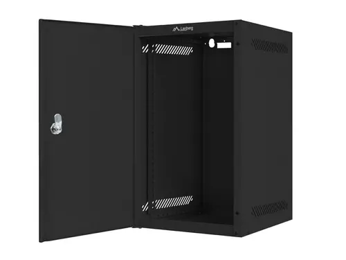 Ερμάριο επικοινωνιών, Lanberg rack cabinet 10" επιτοίχιο 9U / 280x310 αυτοσυναρμολογούμενο flat pack με μεταλλική πόρτα, μαύρο - 4