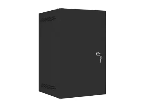 Ερμάριο επικοινωνιών, Lanberg rack cabinet 10" επιτοίχιο 9U / 280x310 αυτοσυναρμολογούμενο flat pack με μεταλλική πόρτα, μαύρο - 1