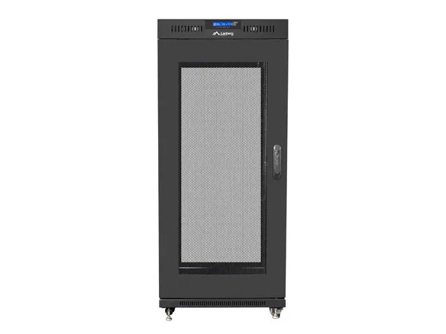 Комуникационен шкаф, Lanberg rack cabinet 19" free-standing 27U / 600x800 self-assembly flat pack with mesh door LCD, black - image 1