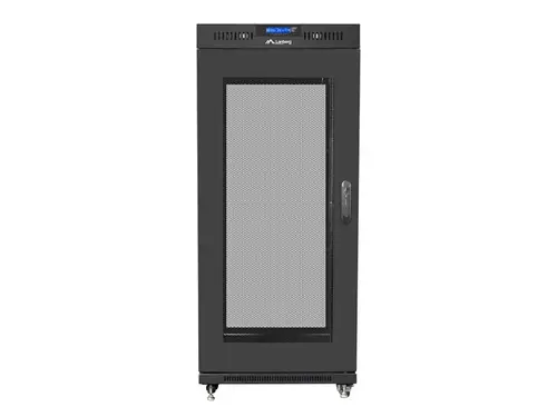 Комуникационен шкаф, Lanberg rack cabinet 19" free-standing 27U / 600x800 self-assembly flat pack with mesh door LCD, black - image 1