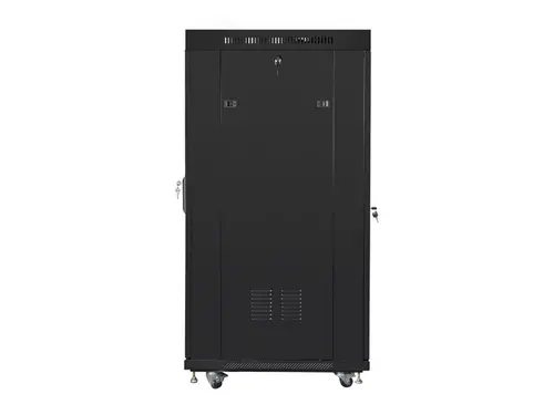 Dulap de comunicații, Lanberg rack cabinet 19" independent 27U / 600x800 autoasamblare flat pack cu ușă perforată LCD, negru - 4