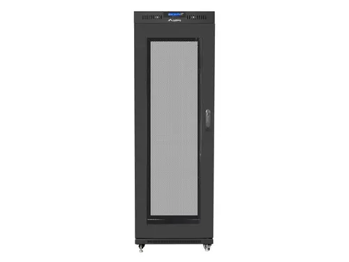 Dulap de comunicații, Lanberg rack cabinet 19" independent 37U / 600x800 autoasamblare flat pack cu ușă perforată LCD, negru - 2