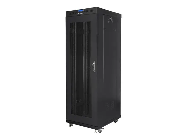 Комуникационен шкаф, Lanberg rack cabinet 19" free-standing 37U / 600x800 self-assembly flat pack with mesh door LCD, black - image 2