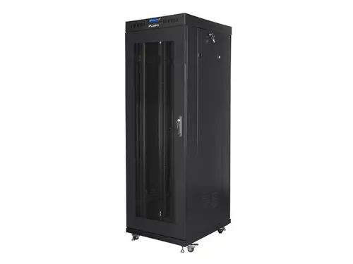 Dulap de comunicații, Lanberg rack cabinet 19" independent 37U / 600x800 autoasamblare flat pack cu ușă perforată LCD, negru - 3
