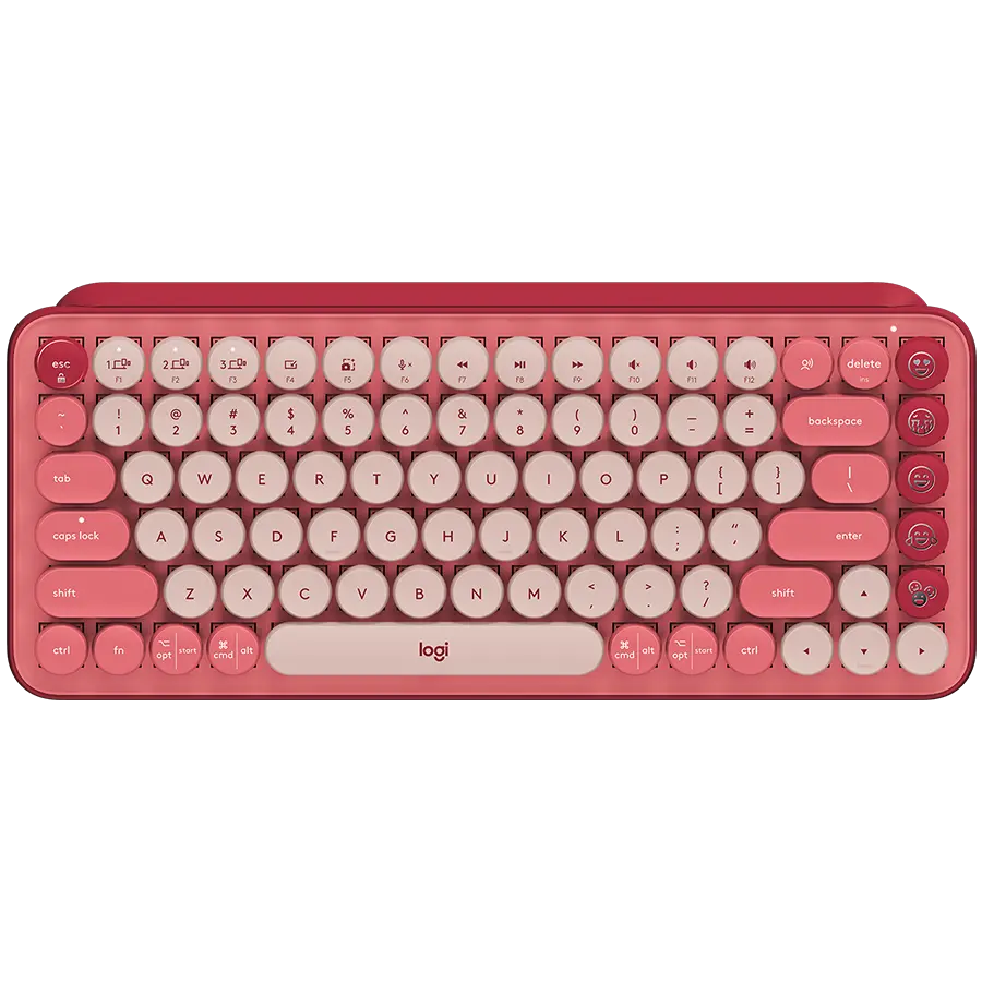 Πληκτρολόγιο, Logitech POP Keys Ασύρματο μηχανικό πληκτρολόγιο με πλήκτρα Emoji - HEARTBREAKER_ROSE - US INT'L - INTNL