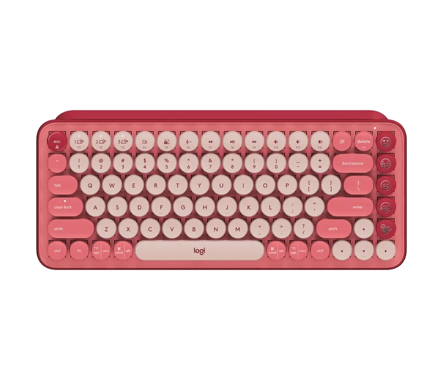 Клавиатура, Logitech POP Keys Wireless Mechanical Keyboard With Emoji Keys - HEARTBREAKER_ROSE - US INT'L - INTNL