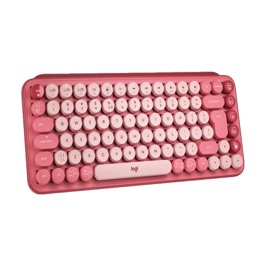 Tastatură, Logitech POP Keys Tastatură mecanică wireless cu taste Emoji - HEARTBREAKER_ROSE - US INT'L - INTNL - image 2