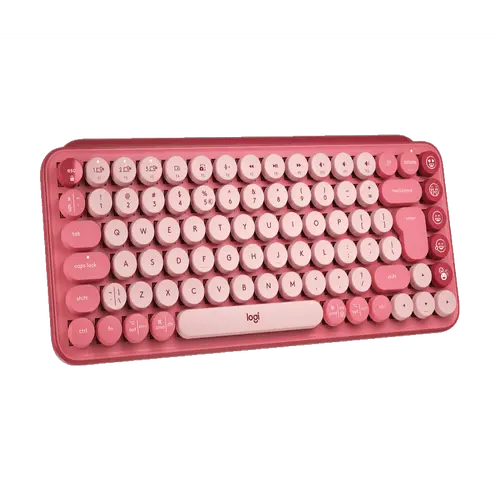 Πληκτρολόγιο, Logitech POP Keys Ασύρματο μηχανικό πληκτρολόγιο με πλήκτρα Emoji - HEARTBREAKER_ROSE - US INT'L - INTNL - 3