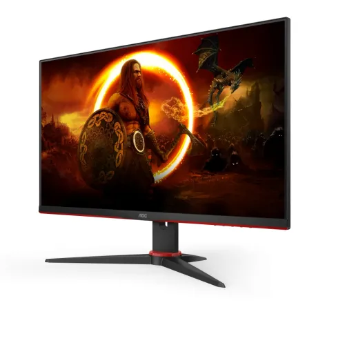 Монитор, AOC 24G2SAE/BK 23.8" WLED VA 1920x1080@165Hz, 4ms GTG, 350cd/m2, 3000:1, 80M:1 DCR, FreeSync Premium, Low Blue Light, Tilt, D-SUB, HDMI, DP,  Speakers, Black/Red - image 2
