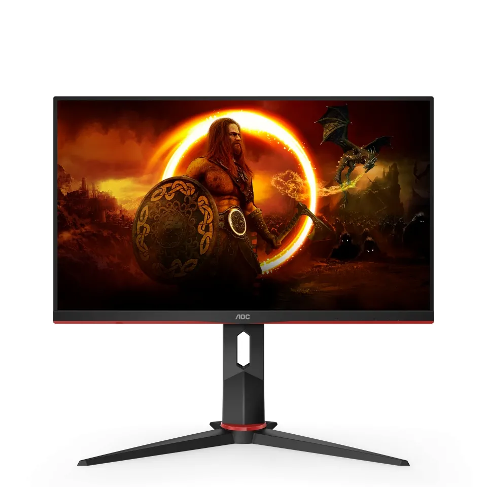 Монитор, AOC 24G2SU/BK 23.8" WLED VA 1920x1080@165Hz, 4ms GTG, 350cd/m2, 3000:1, 80M:1 DCR, FreeSync Premium, Low Blue Light, Tilt, Pivot, Height Adjust, Swivel, D-SUB, HDMI, DP, USB, Speakers, Black/Red