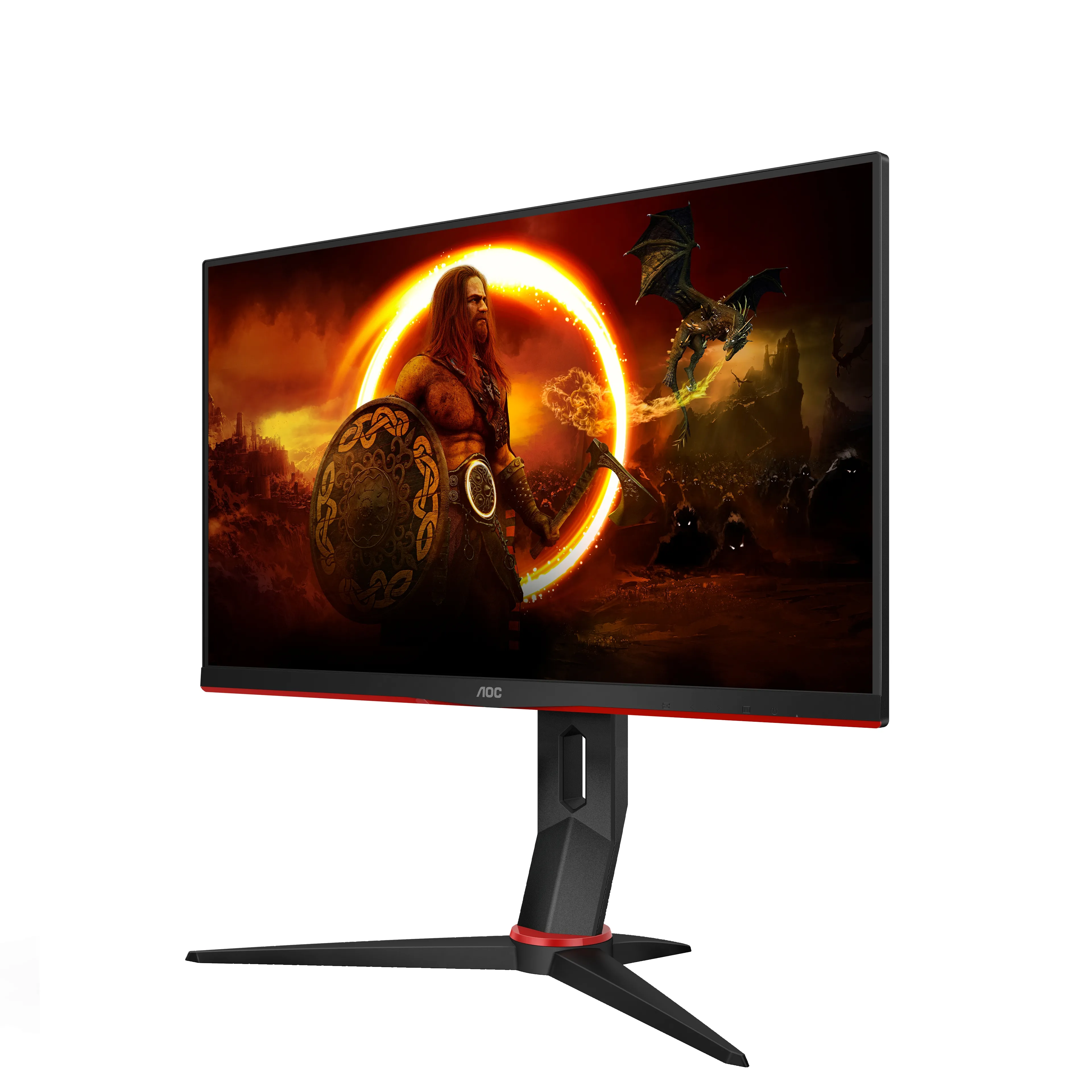 Монитор, AOC 24G2SU/BK 23.8" WLED VA 1920x1080@165Hz, 4ms GTG, 350cd/m2, 3000:1, 80M:1 DCR, FreeSync Premium, Low Blue Light, Tilt, Pivot, Height Adjust, Swivel, D-SUB, HDMI, DP, USB, Speakers, Black/Red - image 2
