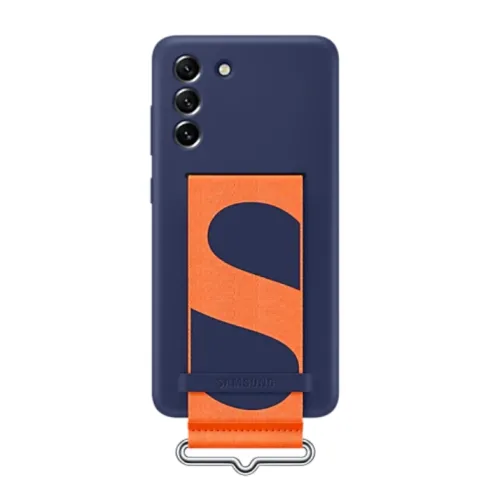 Калъф, Samsung S21FE G990 Silicone Cover with Strap Navy