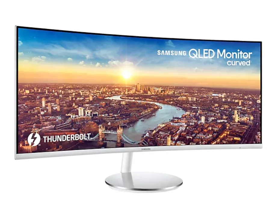 Монитор, Samsung 34J791, 34" CURVED VA, 1500R, 100Hz, 4 ms GTG, 21:9 3440x1440, 300cd/m2, 3000:1 , Flicker Free,FreeSync, DP, HDMI, USB 3.0 HUB, Thunderbolt 3, Stereo Spk, Headphone, 178°/178°, White Gray