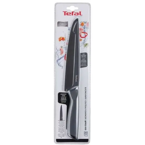 Нож, Tefal K1221205, Fresh Kitchen Slicing knife + cover 20 cm - image 3