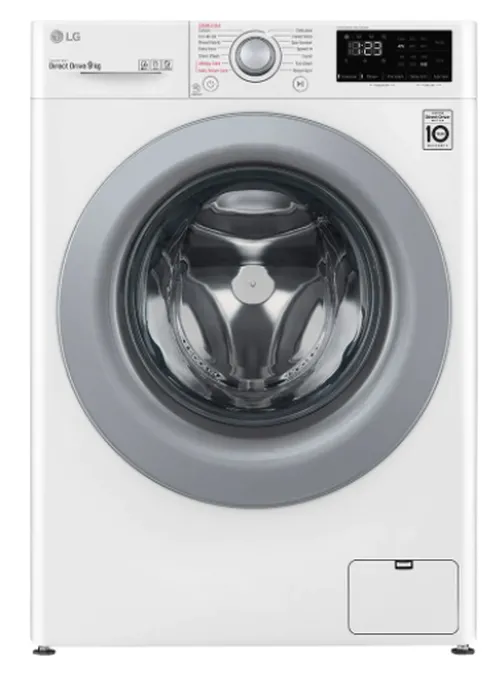 Пералня, LG F4WV309S4E, Washing Machine, 9 kg, 1400 rpm, 6 motion, AI DD, Steam, Smart Diagnosis, Add Item, Energy Efficiency B, Spin Efficiency B, White