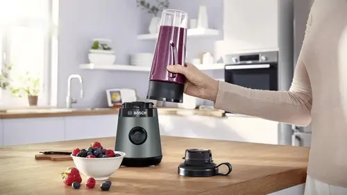 Blender, Bosch MMB2111S, VitaPower Series 2, 0,6 L, 450 W, sticlă ToGo din Tritan, gri - 3