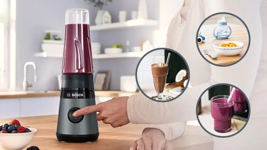 Blender, Bosch MMB2111S, VitaPower Series 2, 0,6 L, 450 W, sticlă ToGo din Tritan, gri - image 4