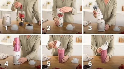 Блендер, Bosch MMB2111T, Blender VitaPower Series 2, 0,6 L, 450 W, ToGo bottle from Tritan, Silver - image 7